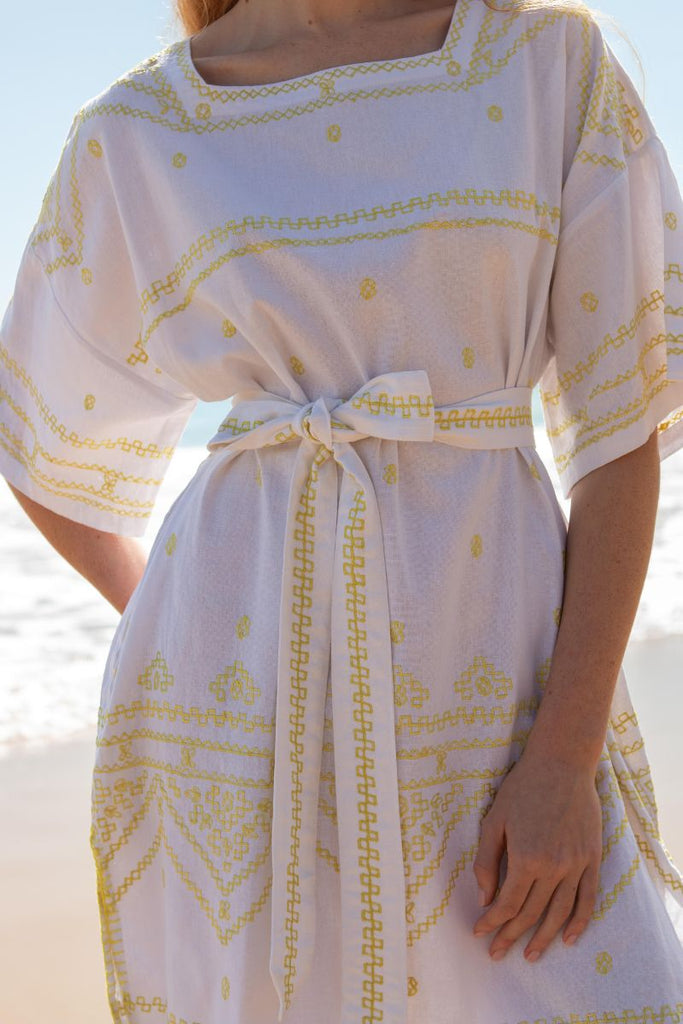 Women's White Cloud Kaftan Dress