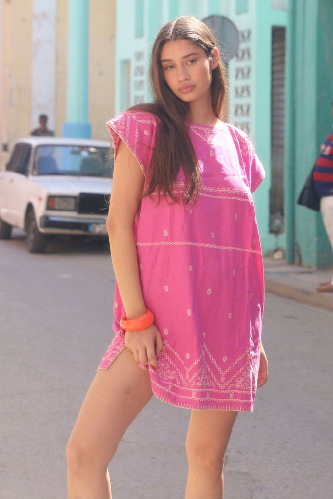 Women's Mini Classic Kaftan - Pink Haze