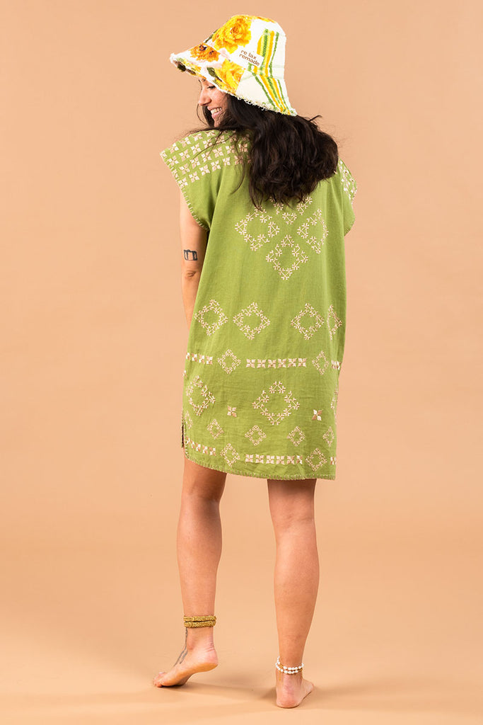 Women's Mini Handmade Kaftan - SAYULITA - Cactus