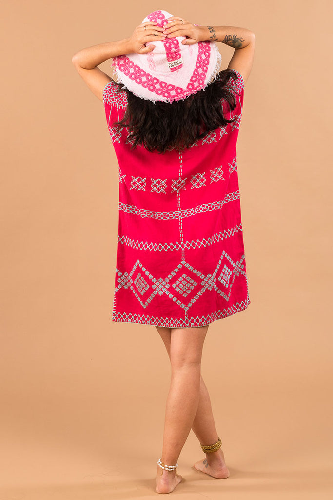 Women's Mini Handmade Kaftan - Fuchsia