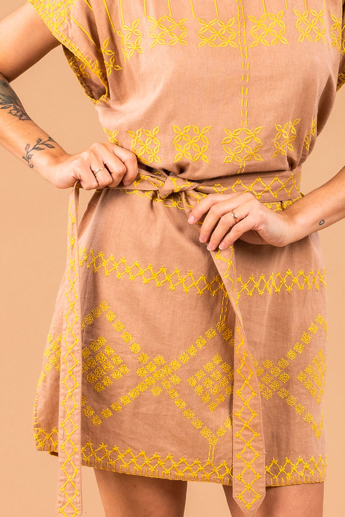 Women's Mini Handmade Kaftan - Pink Haze