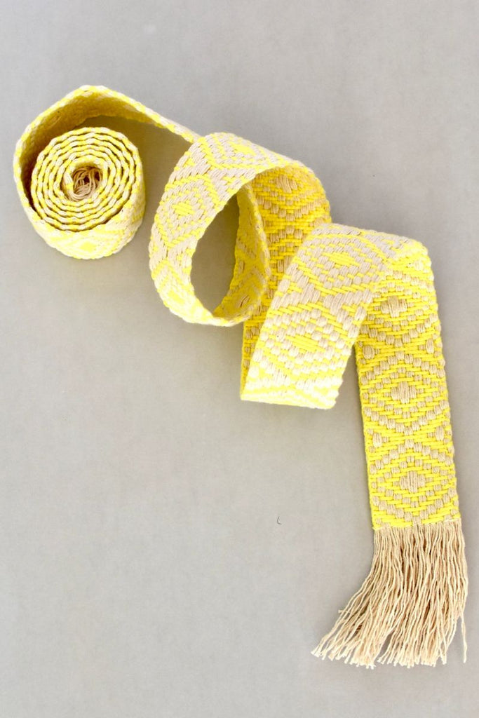 woven belt - canary yellow/natural